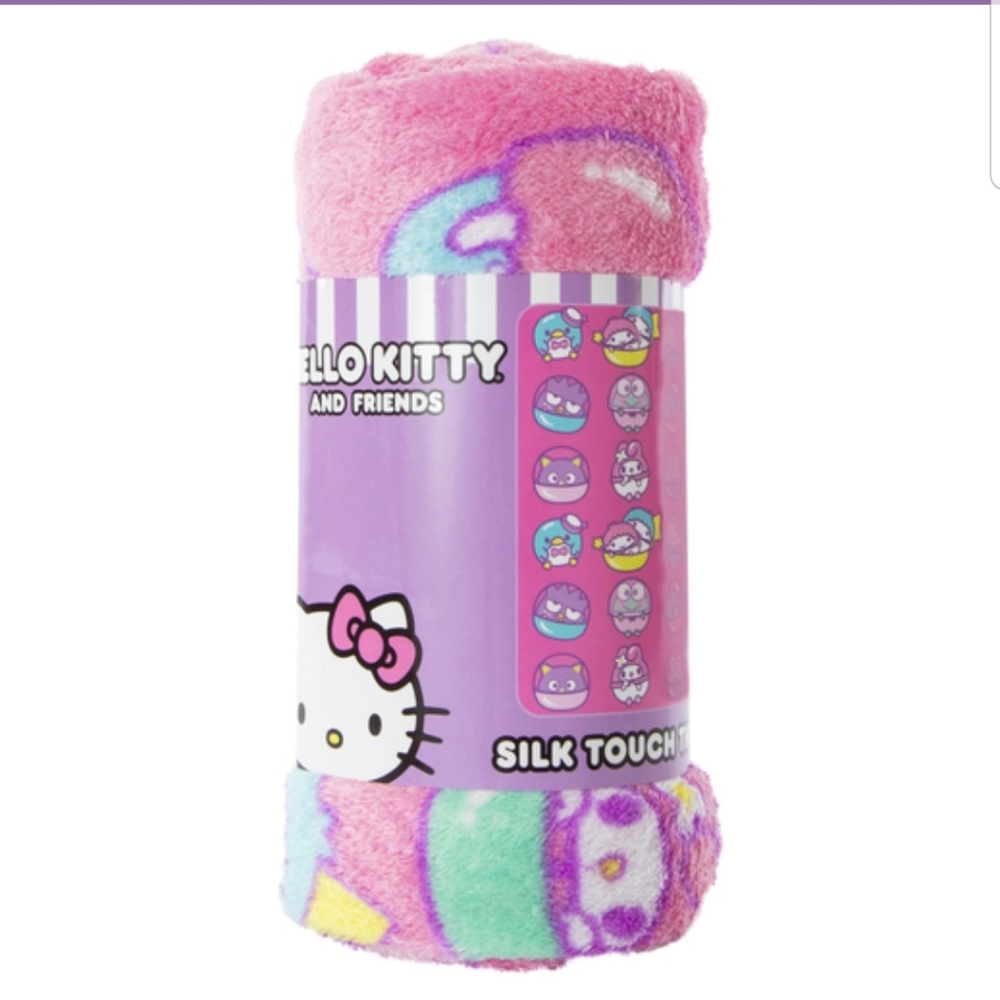 SANRIO HELLO KITTY PLUSH BLANKET, TOKYO FRIENDS SILK TOUCH THROW 40" X 50", NEW